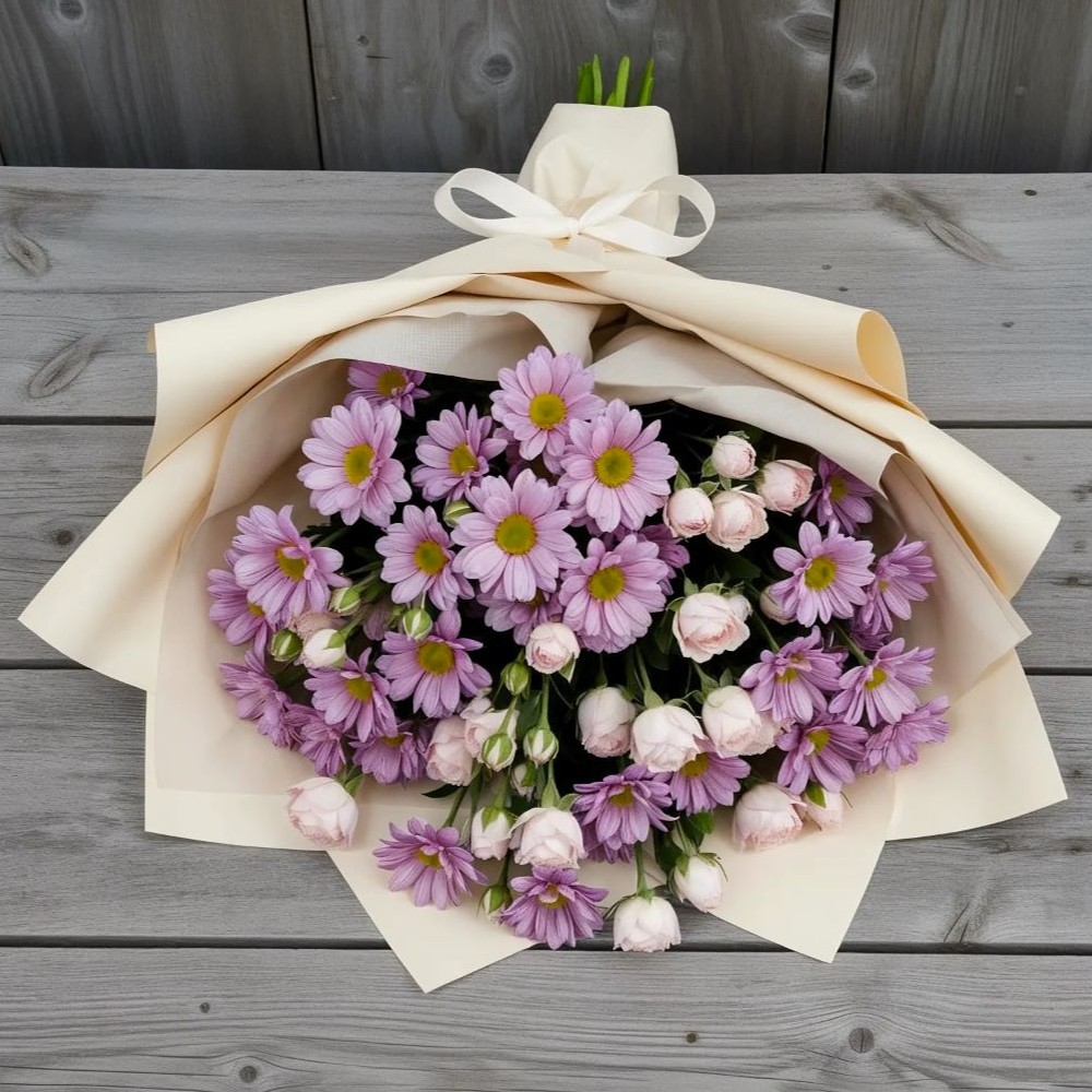 Букет цветов из: Розы и Хризантемы в Слободском