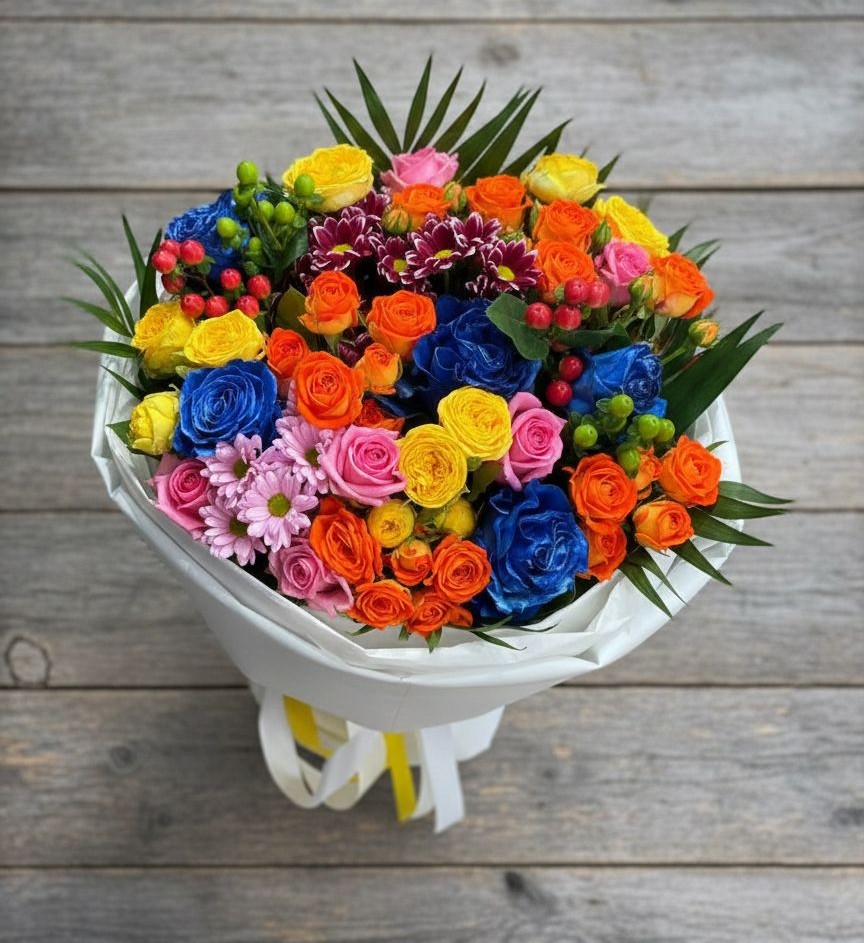 Букет цветов из: Розы и Хризантемы в Слободском