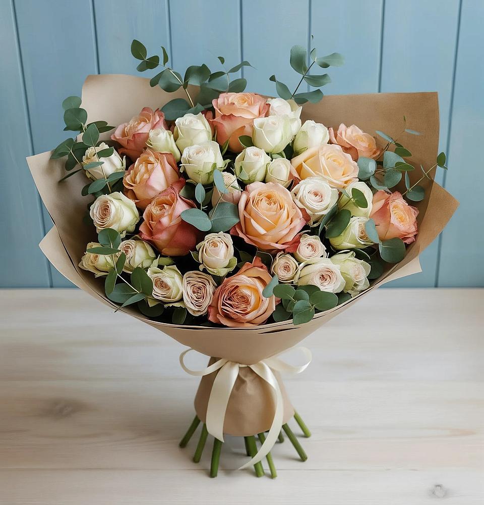 Букет цветов из: Альстромерии и Розы в Слободском