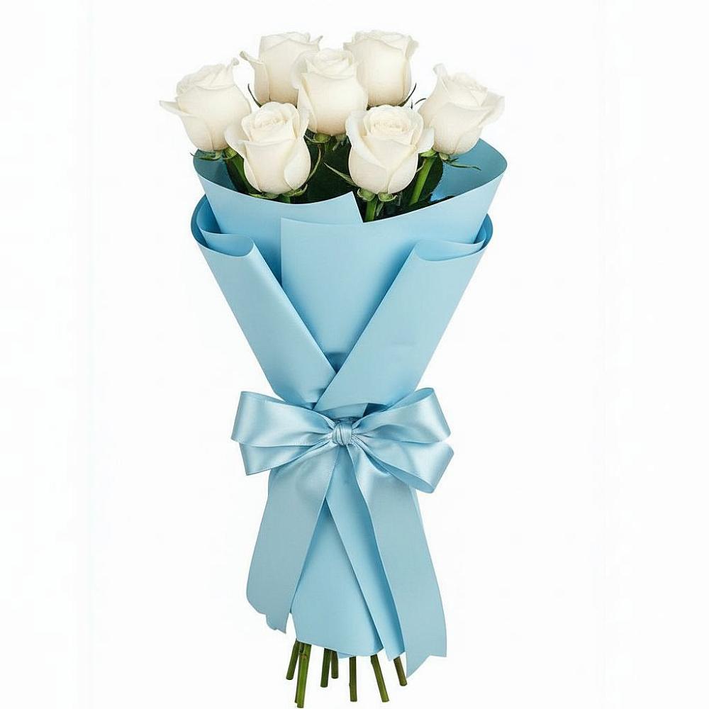 Букет 7 белых роз Проуд в Слободском