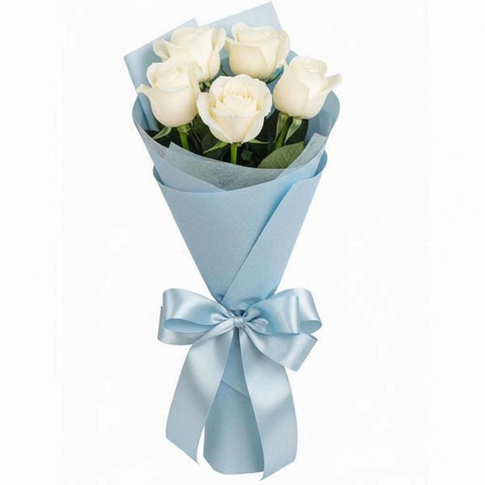 Букет 5 Белых роз Проуд в Слободском