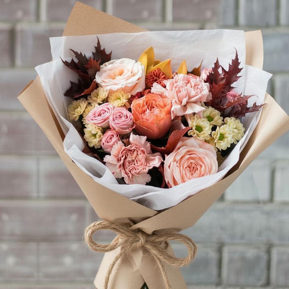 Букет цветов из: Гвоздики, Хризантемы и Розы в Слободском