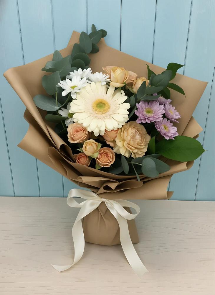 Букет цветов из: Герберы и Хризантемы в Слободском