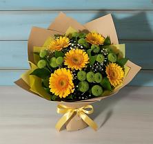 Букет цветов из:  Герберы и Хризантемы в Слободском