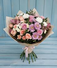 Букет цветов из:  Хризантемы, Розы и Альстромерии #REPLACE_PRED# Слободском