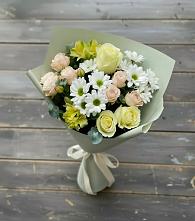 Букет цветов из:  Альстромерии, Розы и Хризантемы #REPLACE_PRED# Слободском