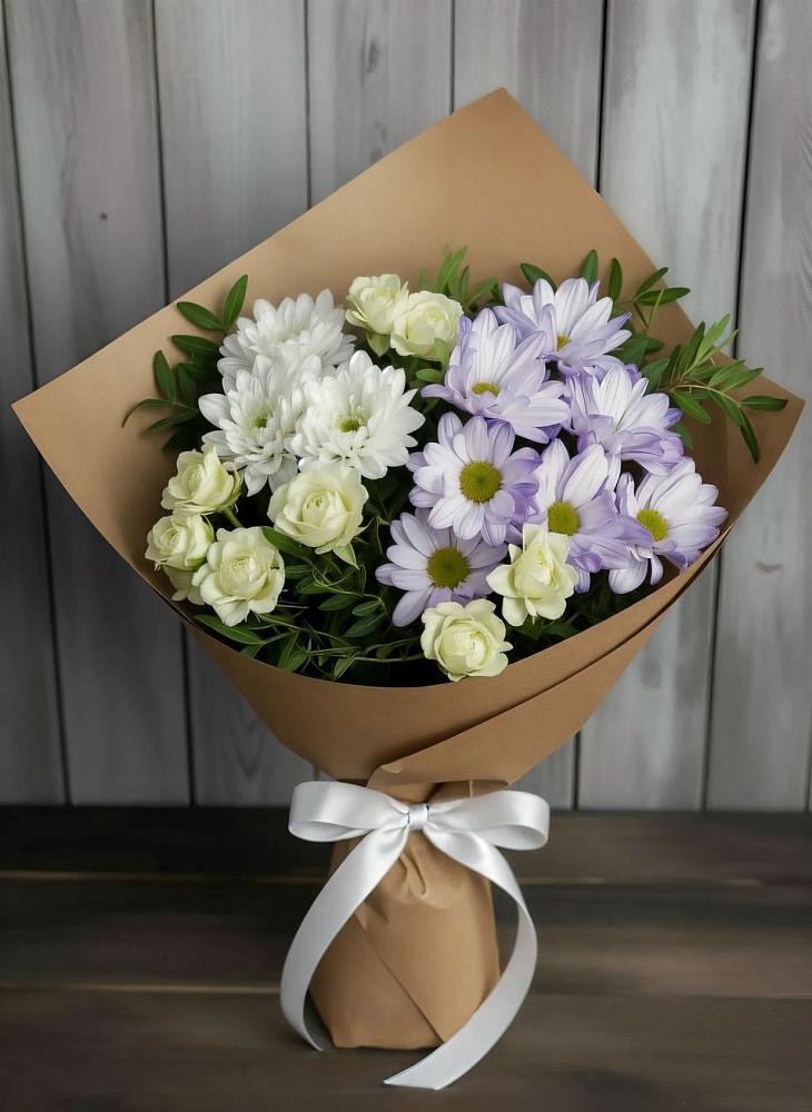 Букет цветов из: Хризантемы и Розы в Слободском